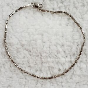 ✨️FIRM✨️ Vintage 925 Sterling Silver Dash Dot Anklet Ankle Bracelet